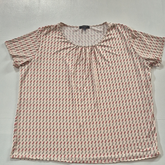 Tan Ruched Short Sleeve Relaxed Blouse - Picture 1 of 5